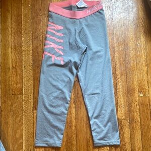Nike Capri Gray and Pink Leggings